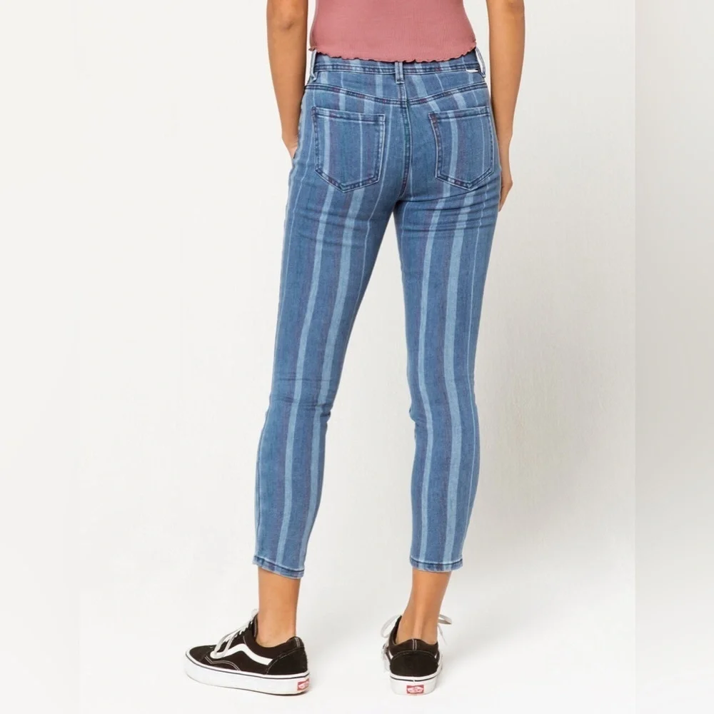 Sky and Sparrow Color Striped Skinny Jeans - Picture 2 of 5